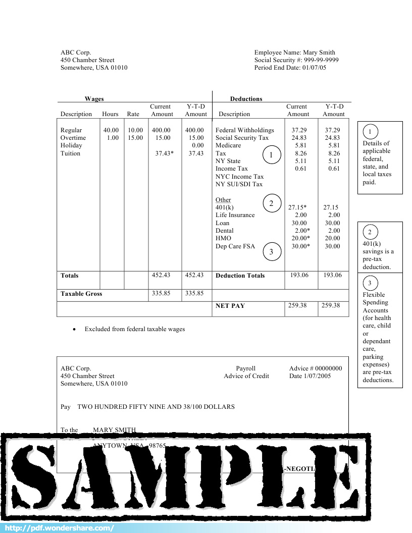 paystub template