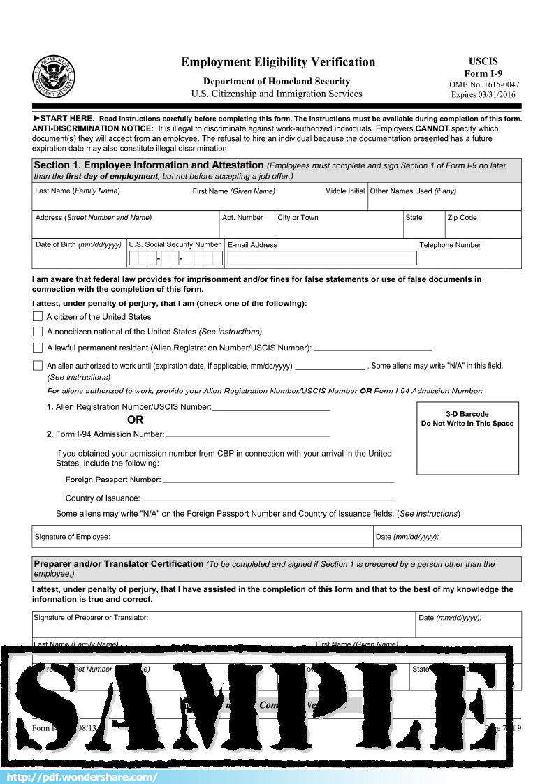 I 9 Free Download Create Edit Fill And Print PDF Templates