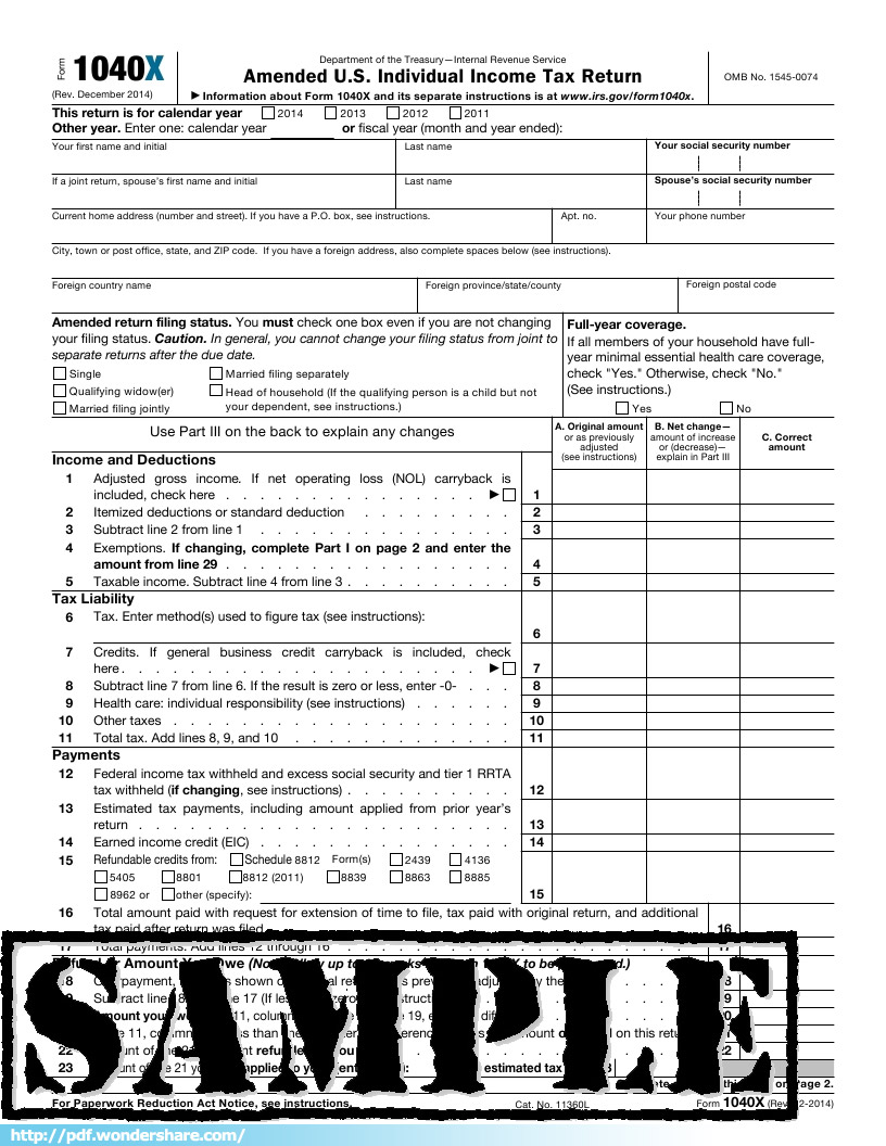Form 1049X template