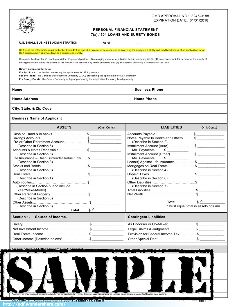 sba personal financial statement excel sba personal financial statement excel