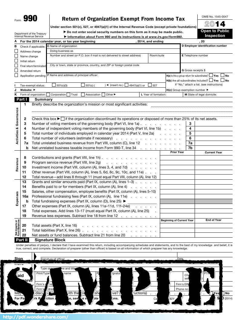 form 990 template