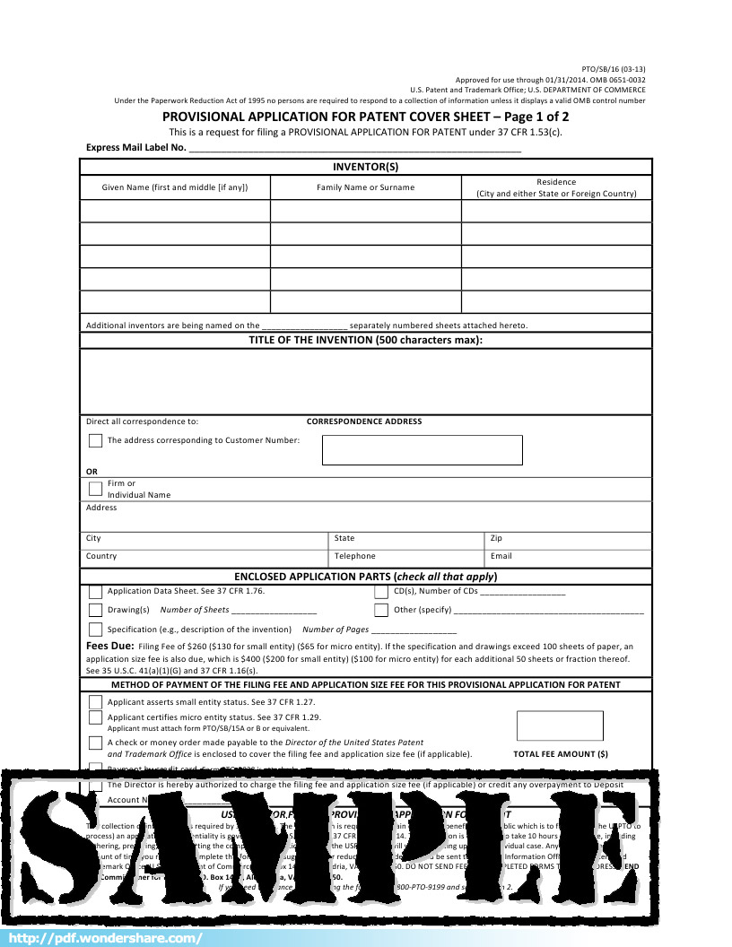 provisional patent template