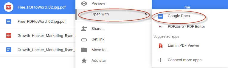 open pdf with google drive doc