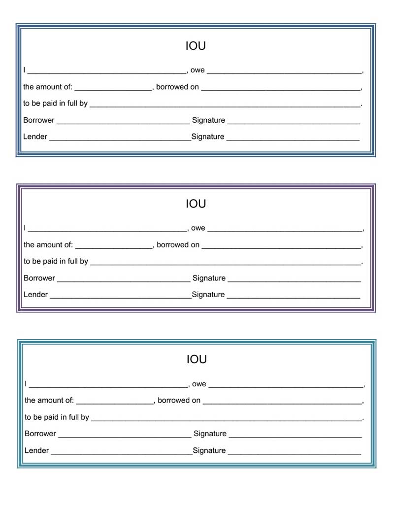 IOU Template Free Download, Create, Edit, Fill and Print