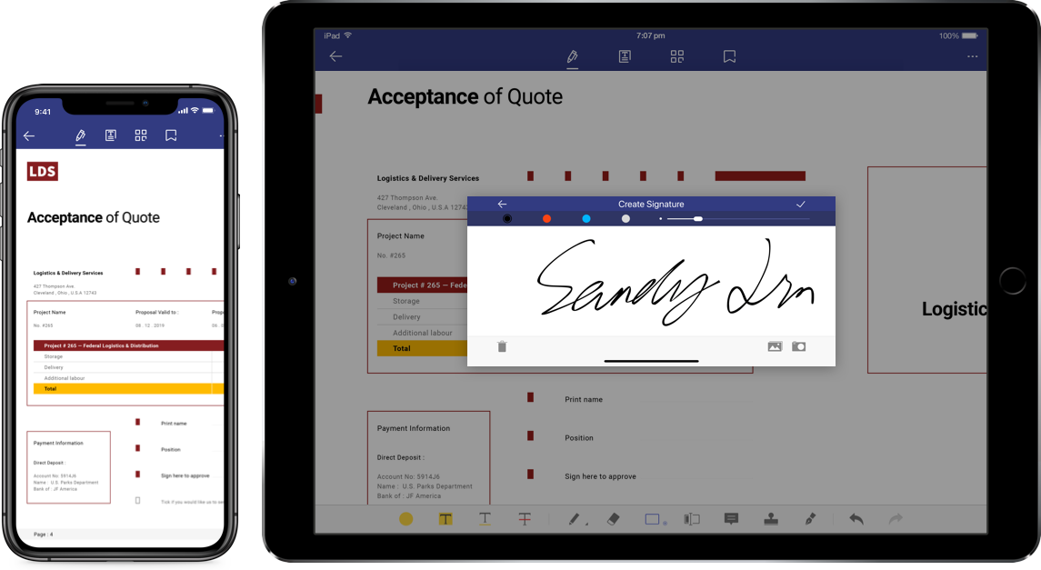 sign documents on iphone app