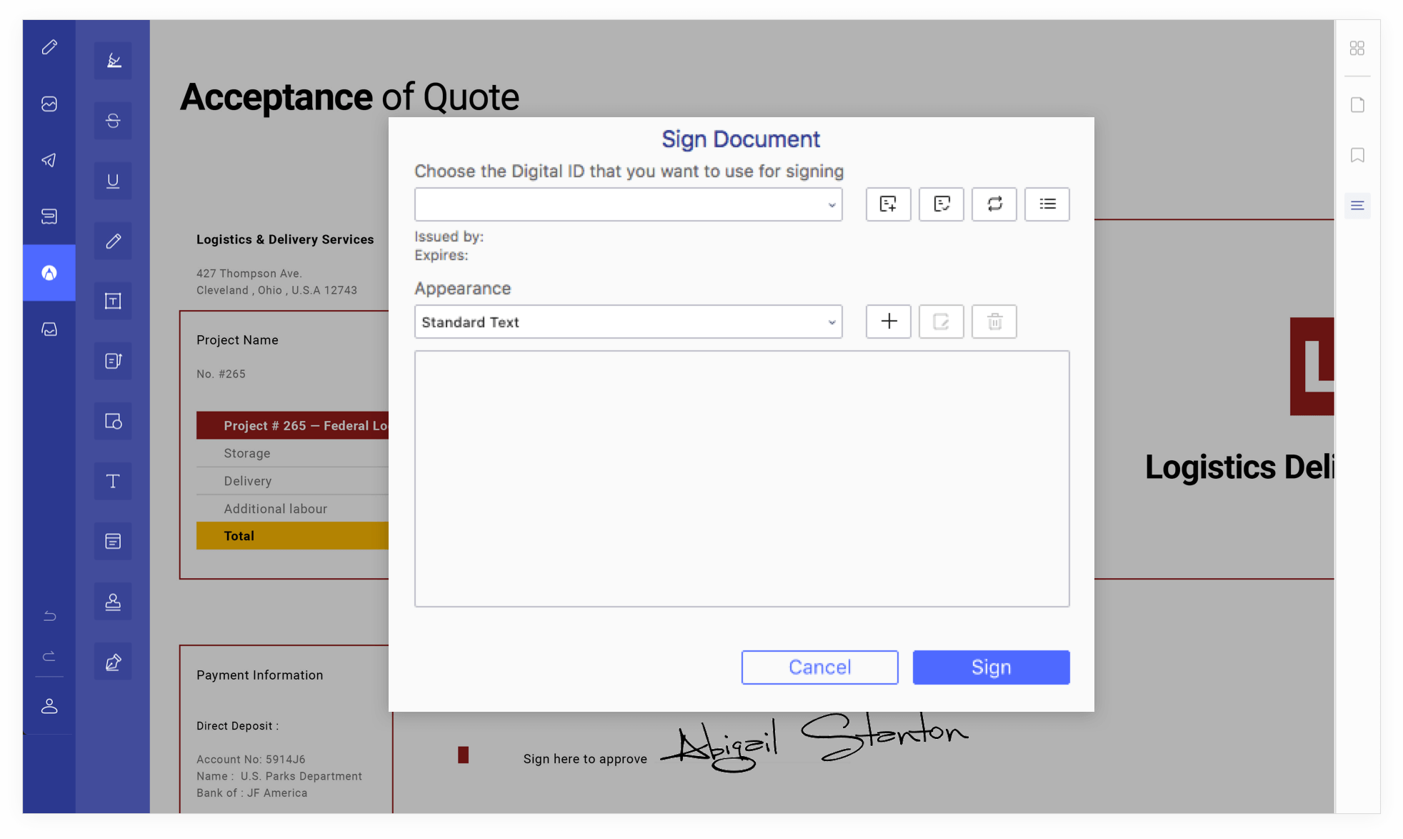 Apply Digital Signatures