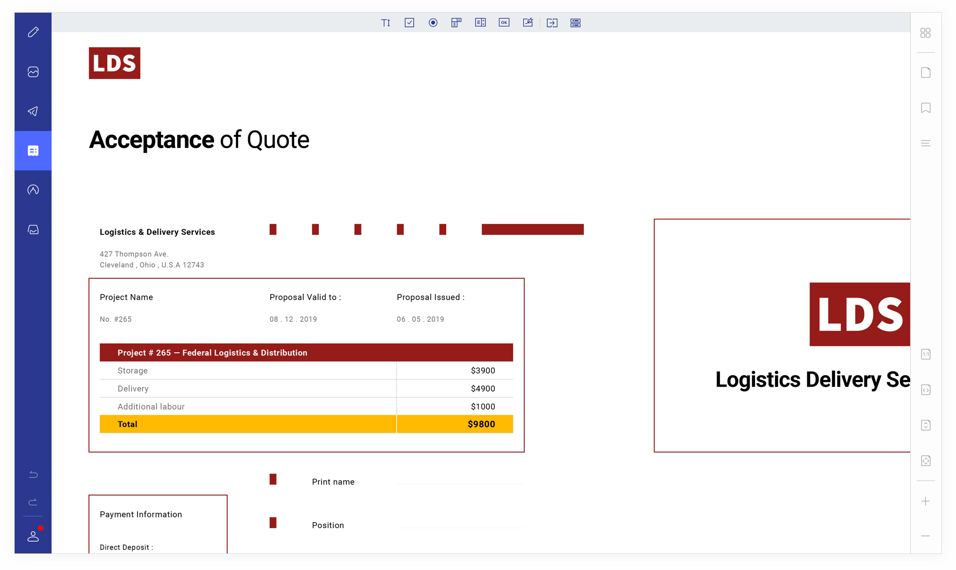 One-click Form Creation
