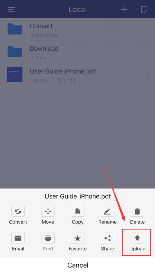 transfer pdf to iphone via cloud