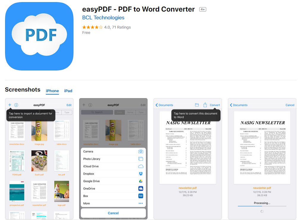pdf creator for iphone app