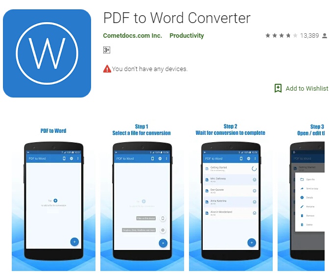 free pdf to word converter app