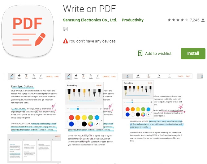 app write on pdf