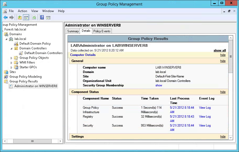 group policy management console command