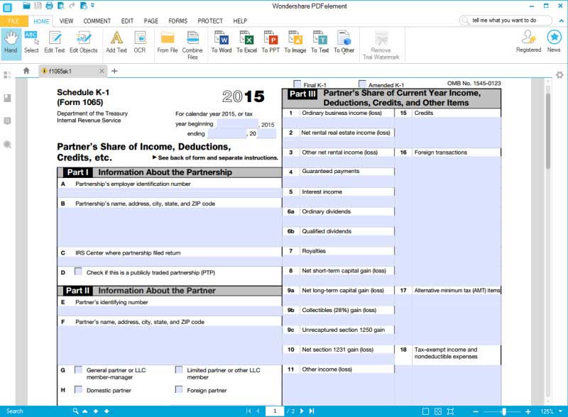 K-1 Tax Form: Fill it with the Best PDF Form Filler