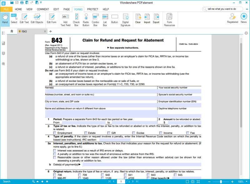 IRS Form 843: Fill it Right the First Time
