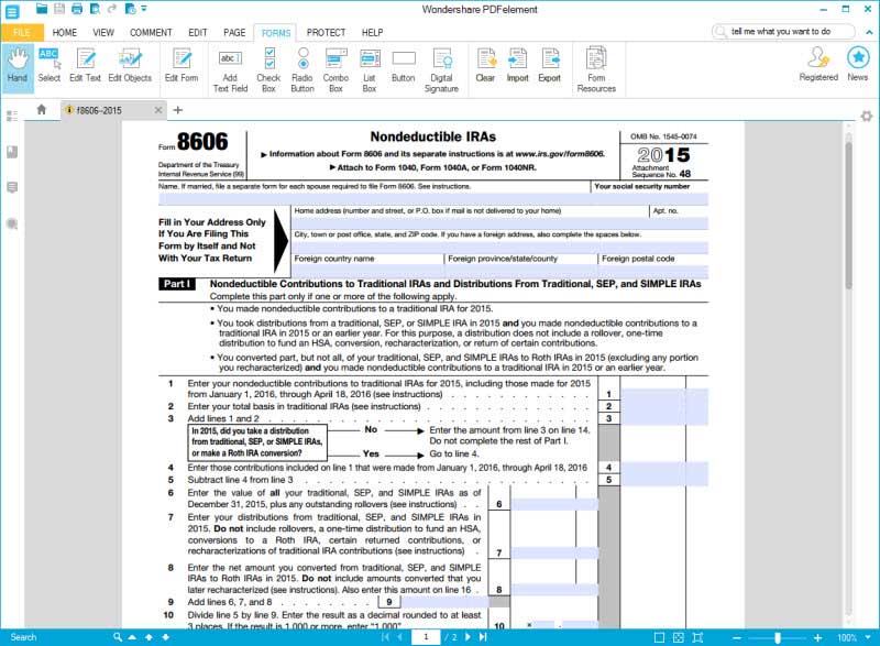 IRS Form 8606 Printable