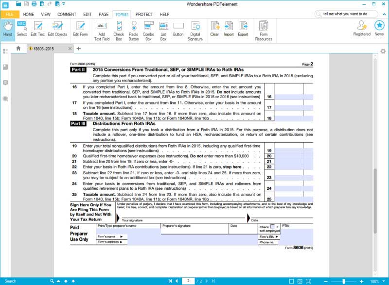Instructions for How to Fill in IRS Form 8606