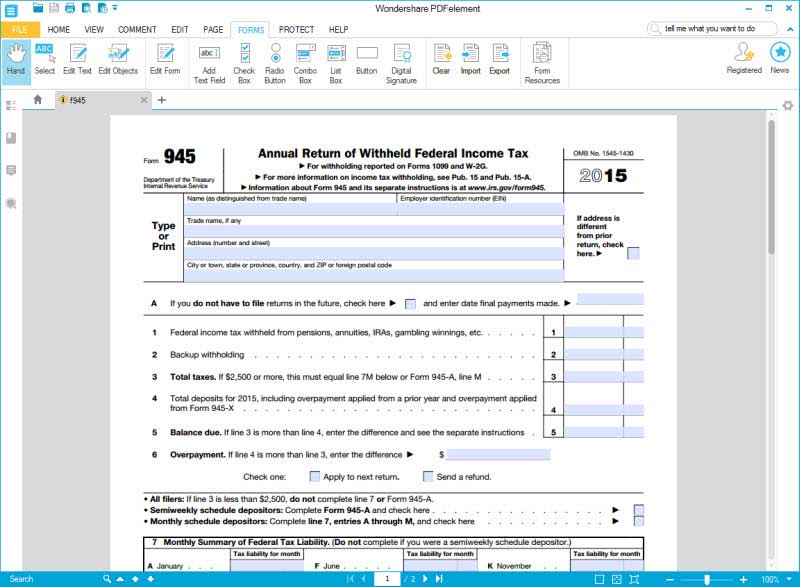 IRS Form 945 The Easiest Way to Fill it out