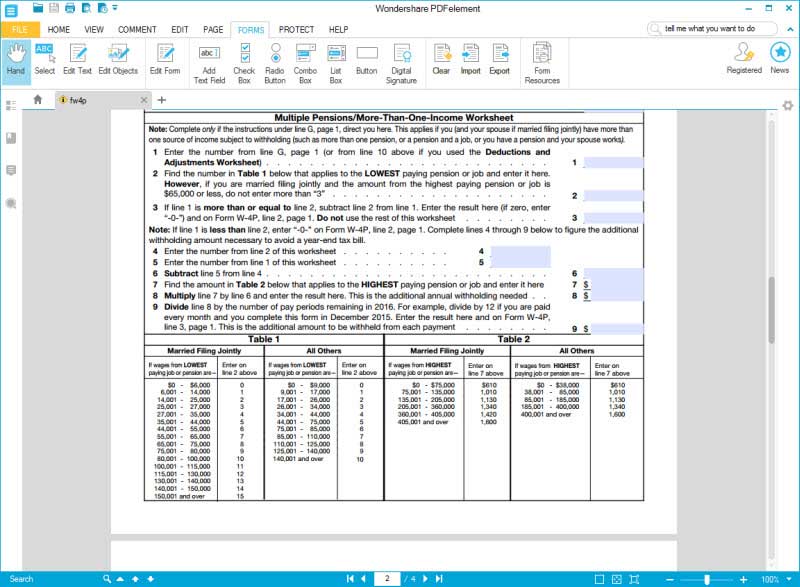 Irs Form W 4p Printable