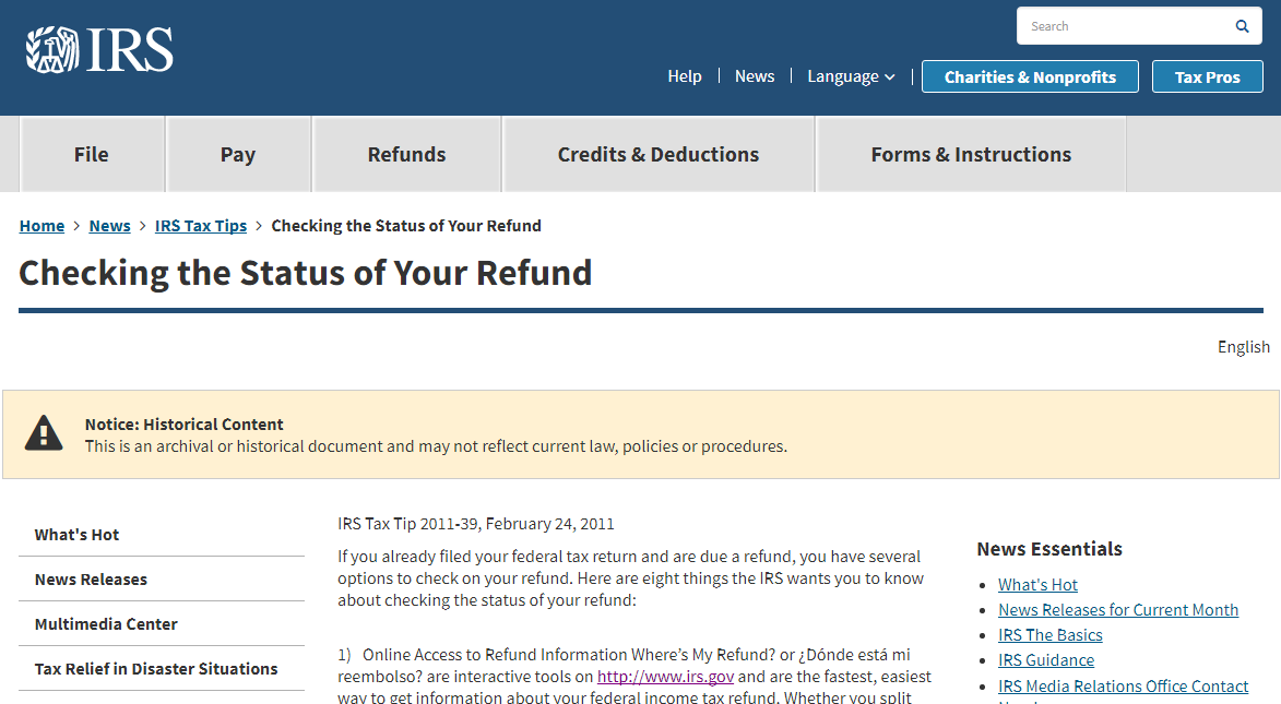 tax return status