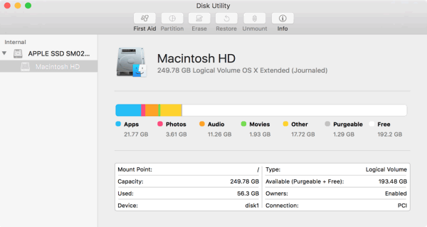 disk utility for mac not found on macbook pro