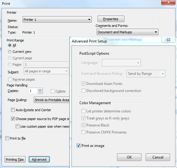 How to Print PDF as in Adobe Reader