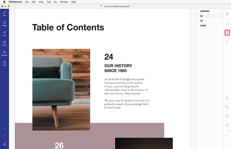 bookmark pane
