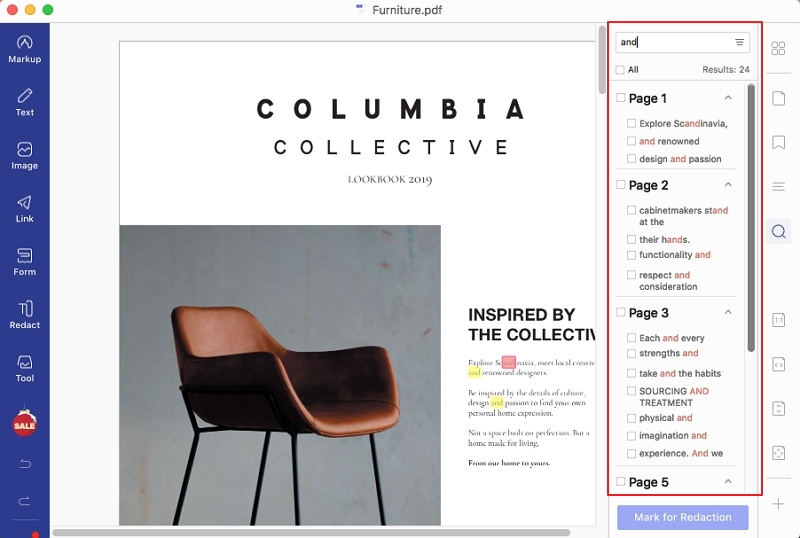 how to search a pdf document on mac