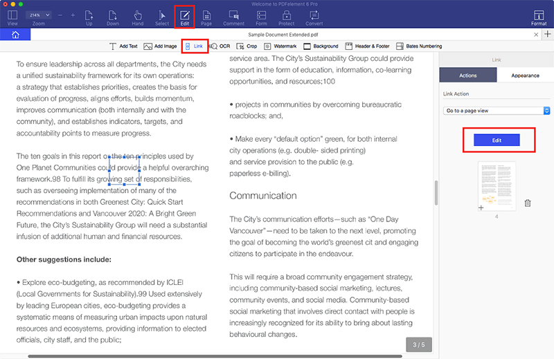 insert link in pdf studio pro