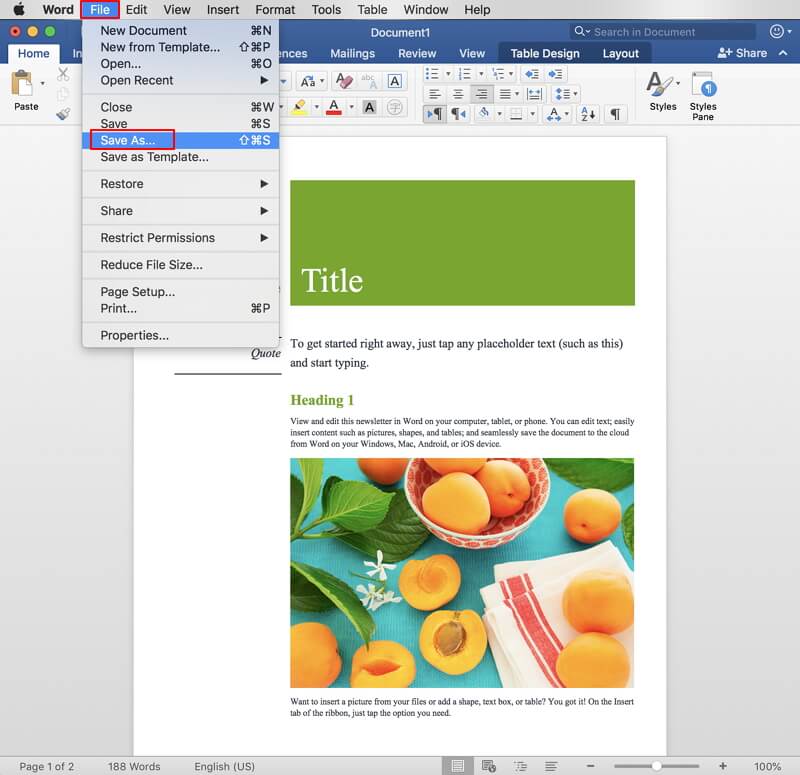 Microsoft Word Save As Pdf Mac