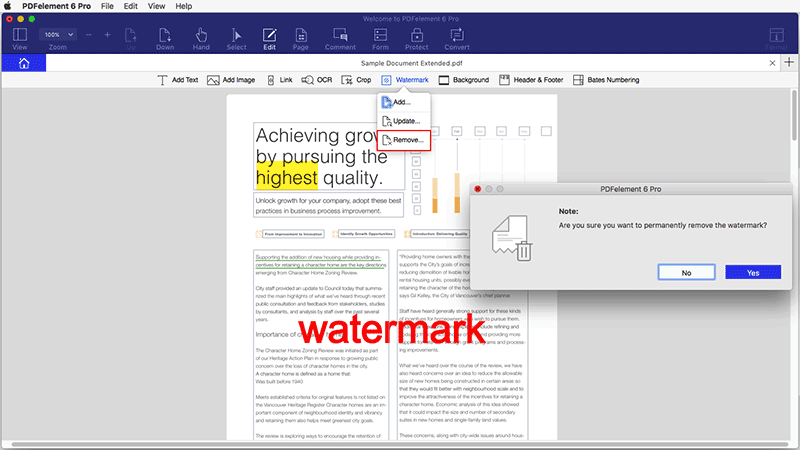 How to remove watermark in pdf file