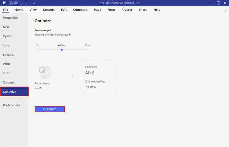reducir el tamaño del pdf manualmente