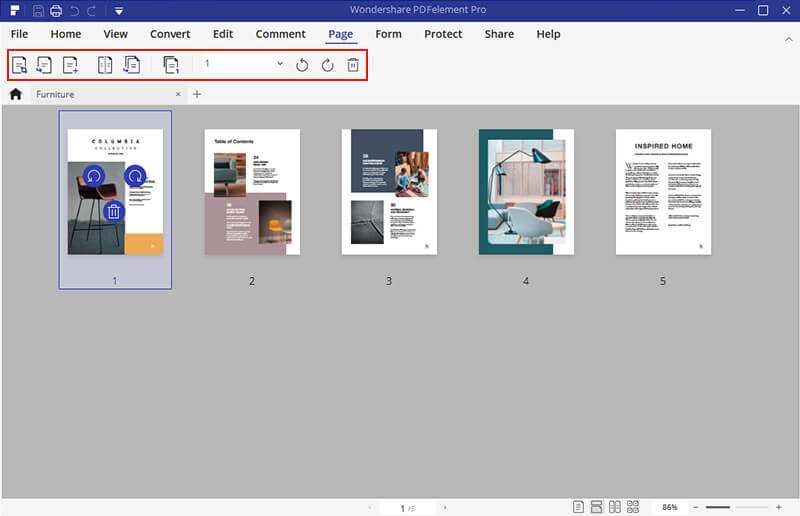 adobe acrobat 9 pro organize pages