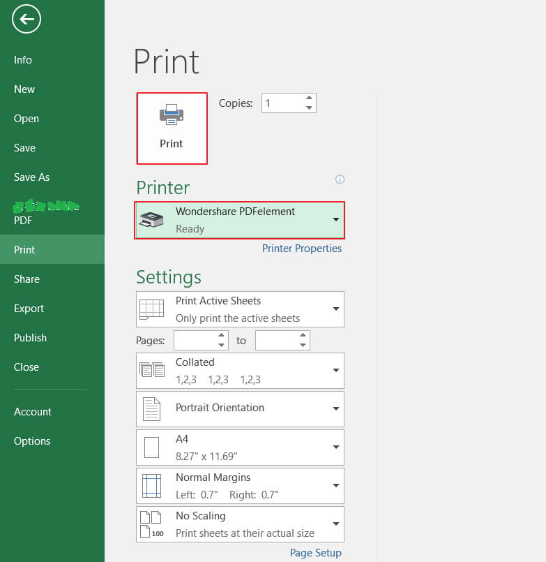 excel to pdf printer free download