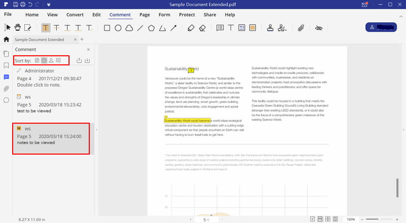 how to show comments in pdf