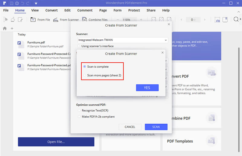 scan documents save as pdf file