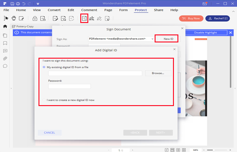 adding signature in excel