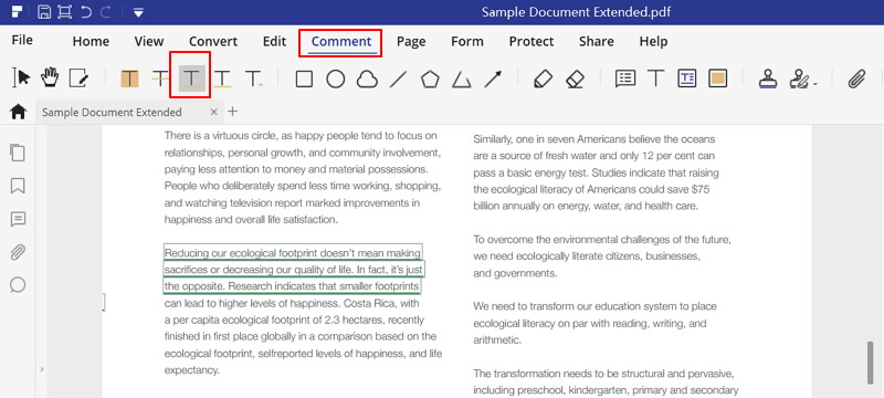 how to underline in pdf