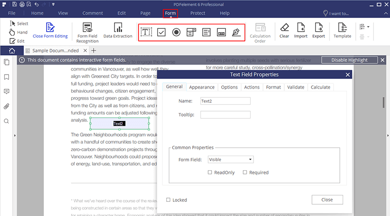 convert pdf to form