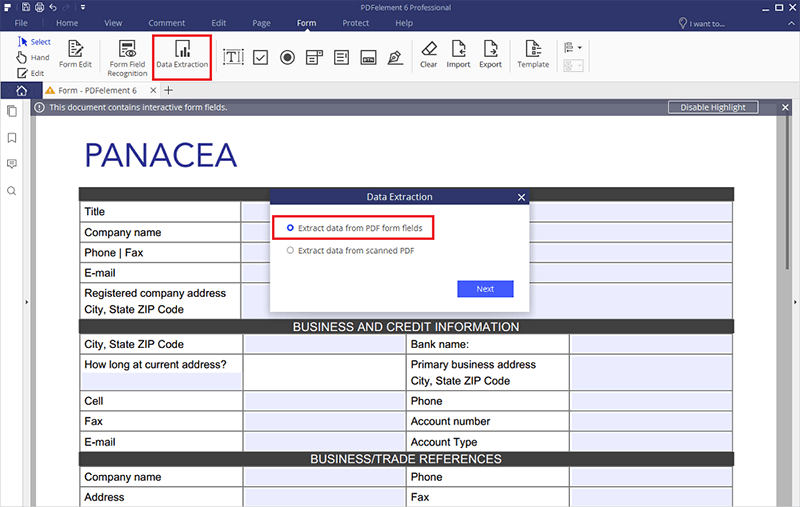 import excel data into pdf fillable form