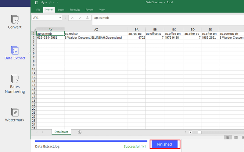 extract data from pdf form to excel
