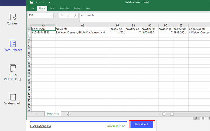 data from pdf to excel