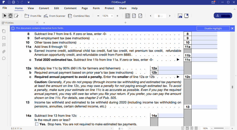 IRS Form 1040-ES- PDFelement to the Rescue