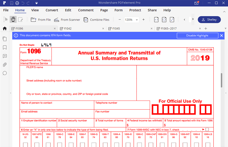 IRS Form 1096 Filling Instructions for How to Fill it out