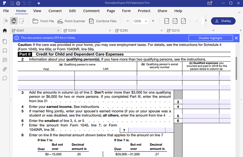 Irs Form 2441 Worksheet at tankiaanblog Blog