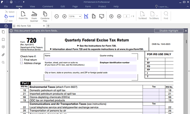 For How To Fill In IRS Form 720