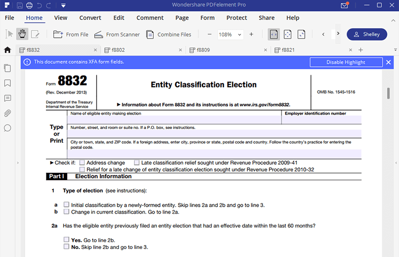 Irs Form 8832 How To Fill It Right