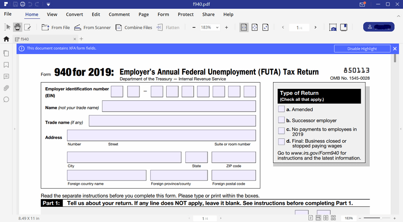 Irs Form 940 Filling Instructions To Save Your Time Hot Sex Picture 2471