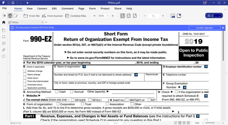 IRS Form 990-EZ: Filling Instructions before Working on it