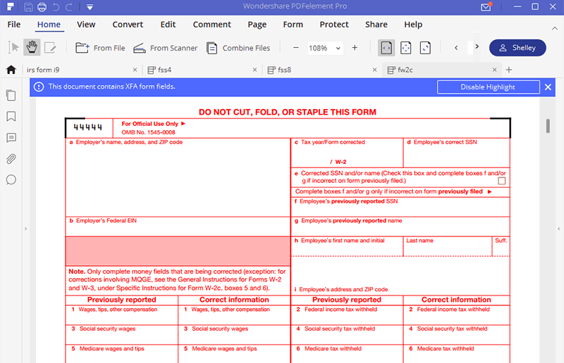 IRS Form W 2c Instructions For Easy Filling Process