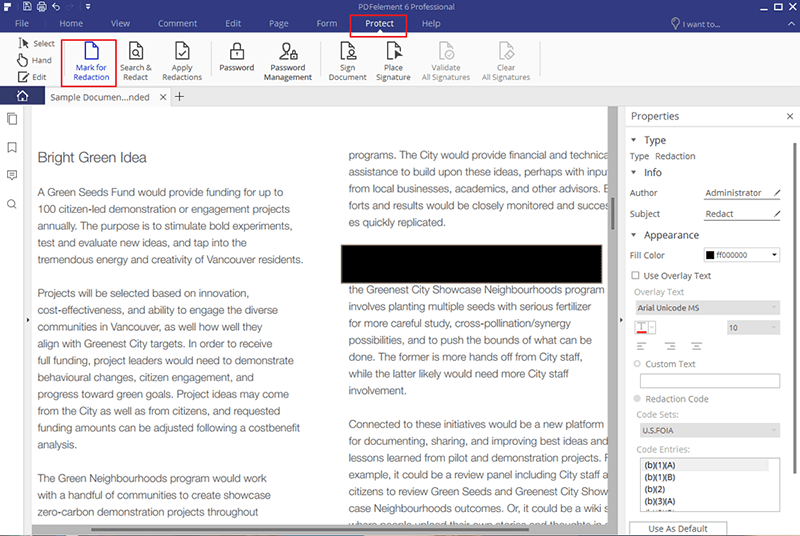 does redacted text get deleted in hidden text adobe acrobat